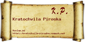 Kratochvila Piroska névjegykártya